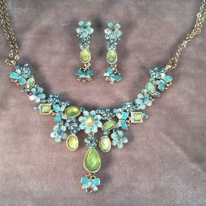 Blue Necklace and Earring Set